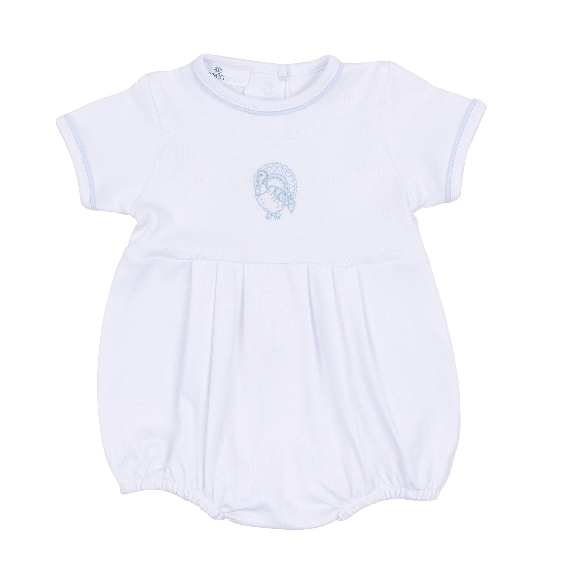 Magnolia Baby_Harvest Blessings Hand-Embroidered Short Sleeve Boy Bubble - Light Blue_2