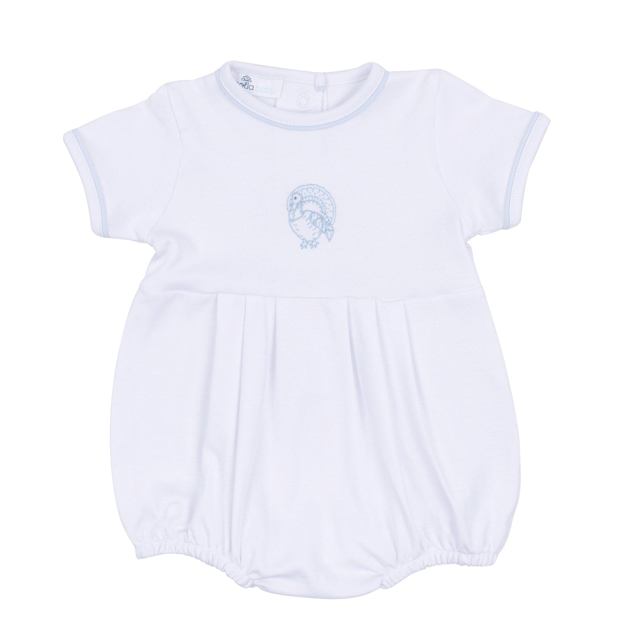 Magnolia Baby_Harvest Blessings Hand-Embroidered Short Sleeve Boy Bubble - Light Blue_2