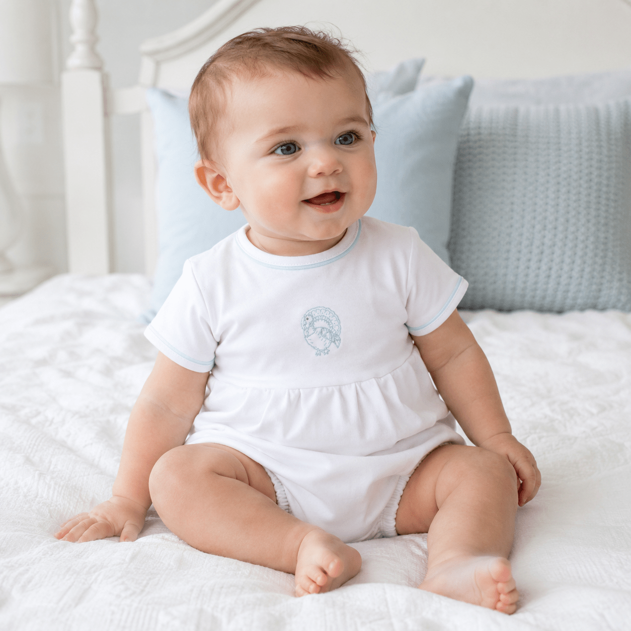 Magnolia Baby_Harvest Blessings Hand-Embroidered Short Sleeve Boy Bubble - Light Blue_1