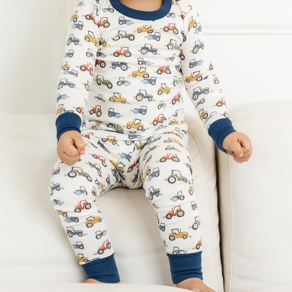 Luna and Arlo_Harvest Haulers Long Pajamas_2