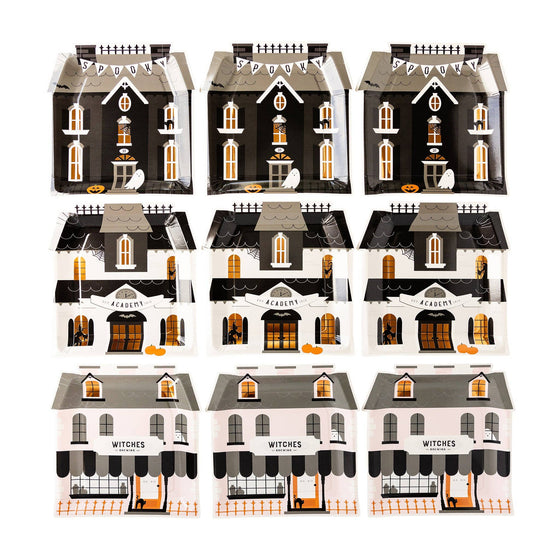 Haunted House Shaped Paper Plates - Magnolia BabyParty Supplies
