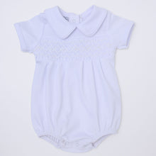  Hazel and Hudson Smocked Bubble - White - Magnolia BabyBubble