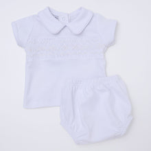  Hazel and Hudson Smocked Diaper Cover Set - White - Magnolia BabyDiaper Cover