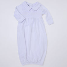  Hazel and Hudson Smocked Gathered Gown - White - Magnolia BabyGown