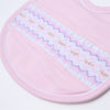 Hazel Smocked Bib - Pink - Magnolia BabyBib