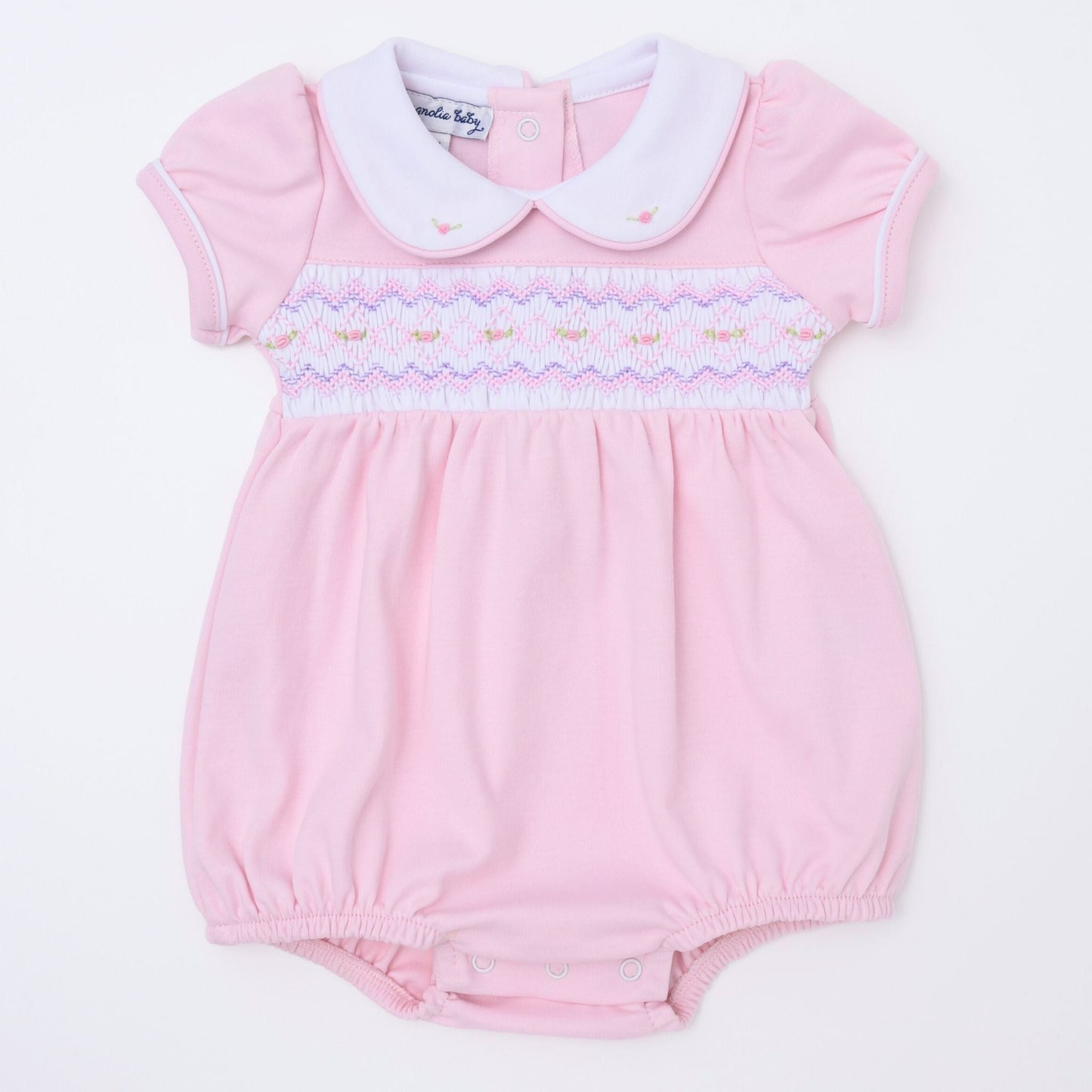 Hazel Smocked Bubble - Pink - Magnolia BabyBubble