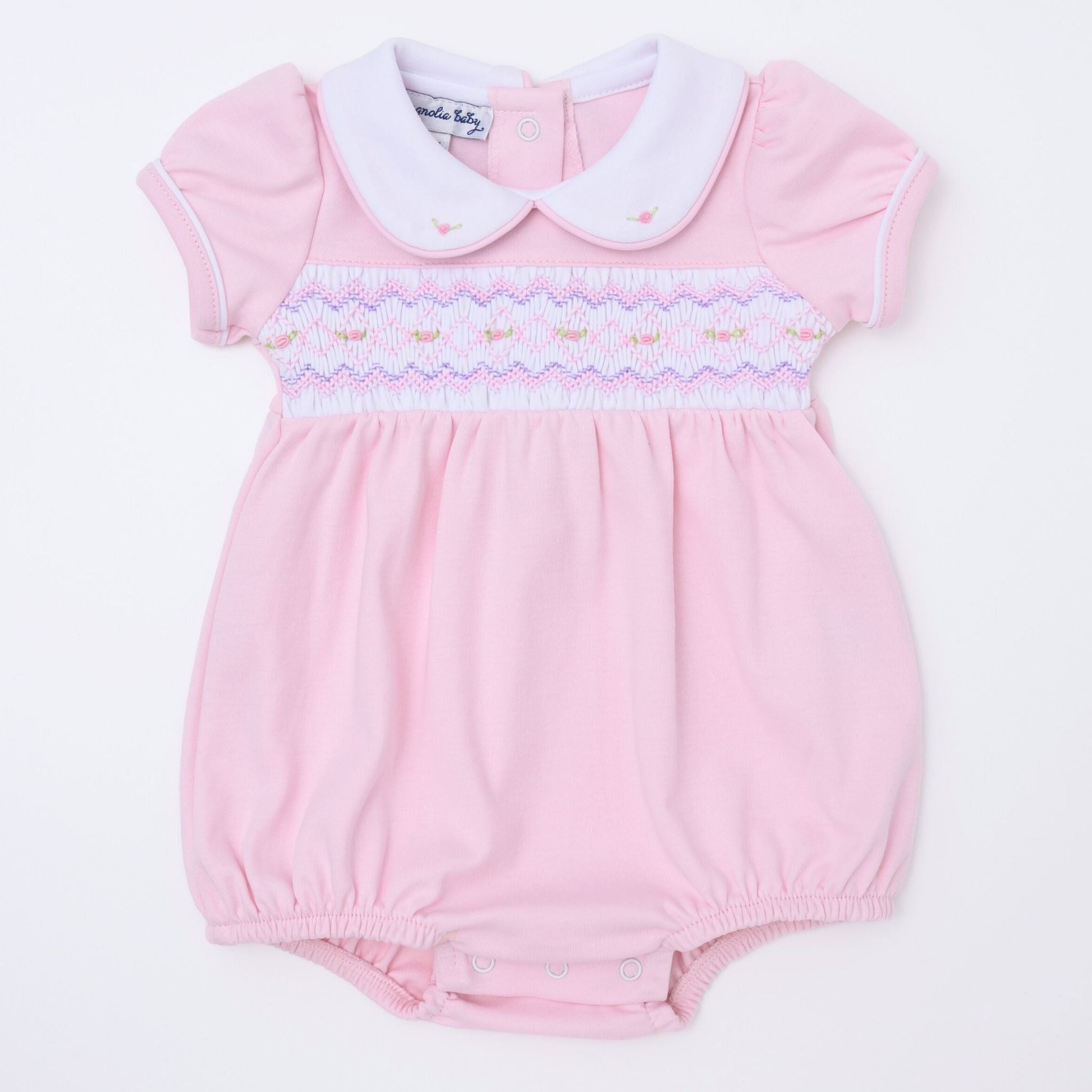 Hazel Smocked Bubble - Pink - Magnolia BabyBubble