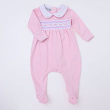  Hazel Smocked Footie - Pink - Magnolia BabyFootie