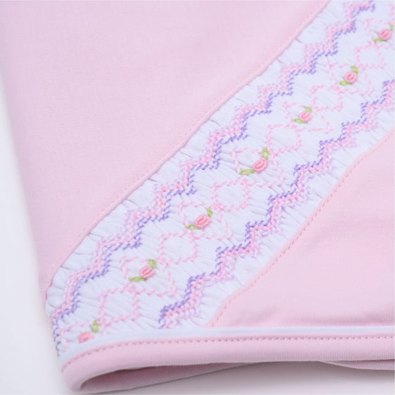 Hazel Smocked Receiving Blanket - Pink - Magnolia BabyReceiving Blanket