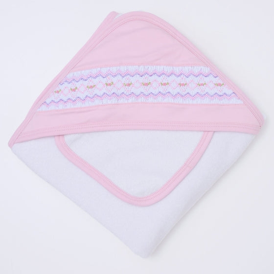 Hazel Smocked Towel Set - Pink - Magnolia BabyTowel Set