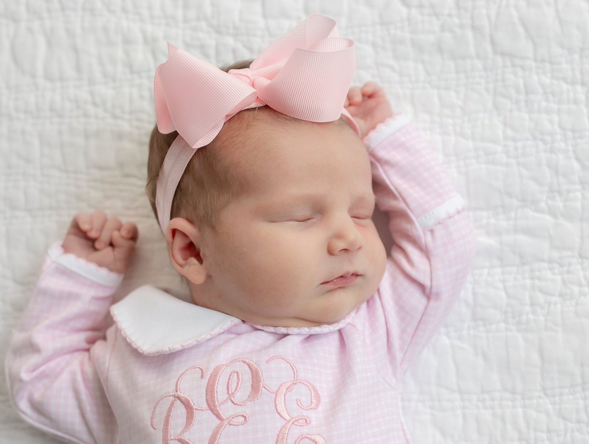 Headband with Signature Grosgrain Bow - Pink - Magnolia BabyHeadband