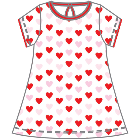 Heart to Heart Short Sleeve Dress - Magnolia BabyDress