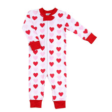  Heart to Heart Zip Pajamas - Magnolia BabyZipper Pajamas