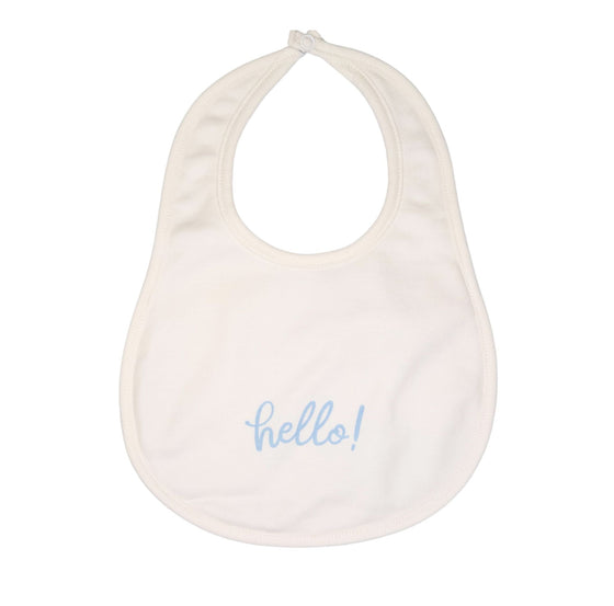 Hello! Bib - Blue by Luna and Arlo - Magnolia BabyBib