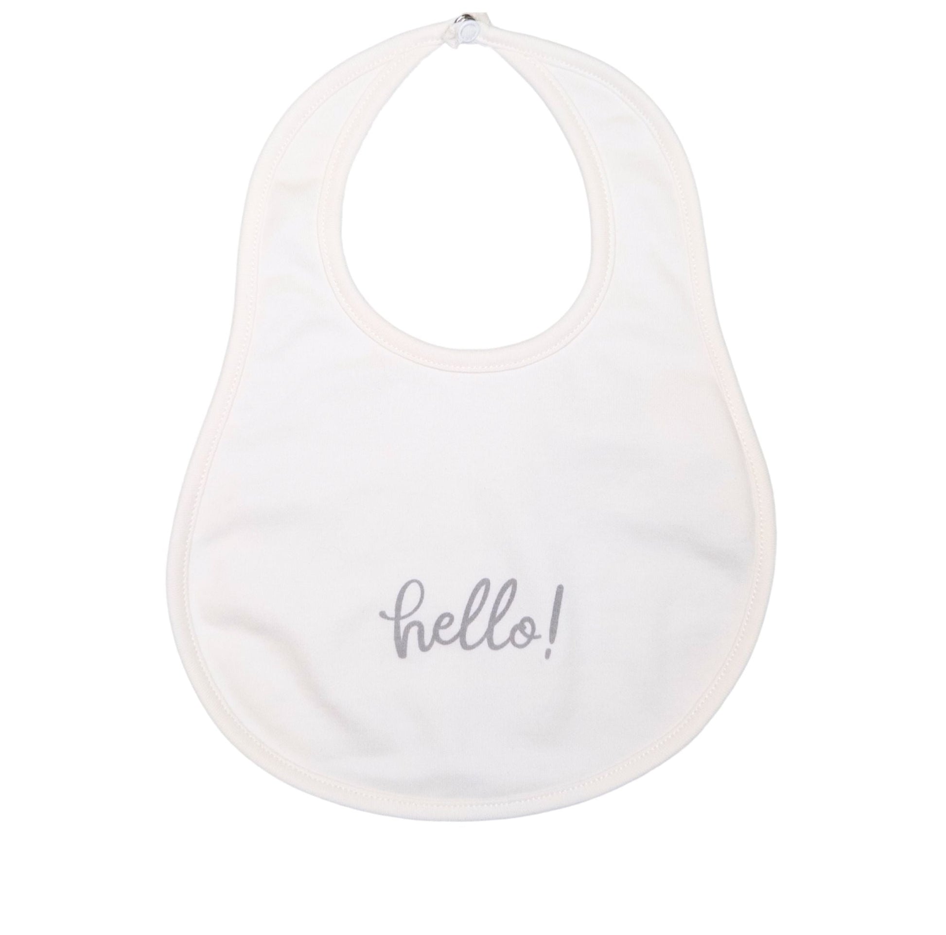 Hello! Bib - Silver by Luna and Arlo - Magnolia BabyBib