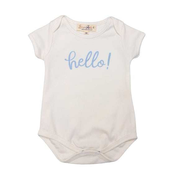 Hello! Bodysuit - Blue by Luna and Arlo - Magnolia BabyBodysuit