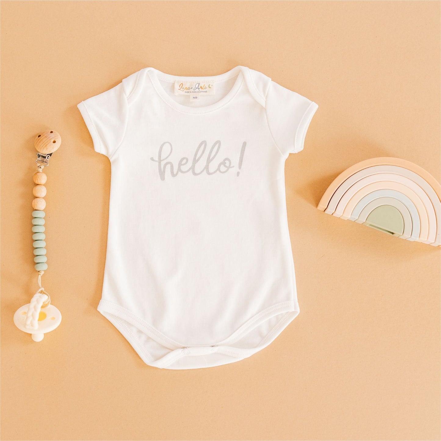 Hello! Bodysuit - Silver by Luna and Arlo - Magnolia BabyBodysuit