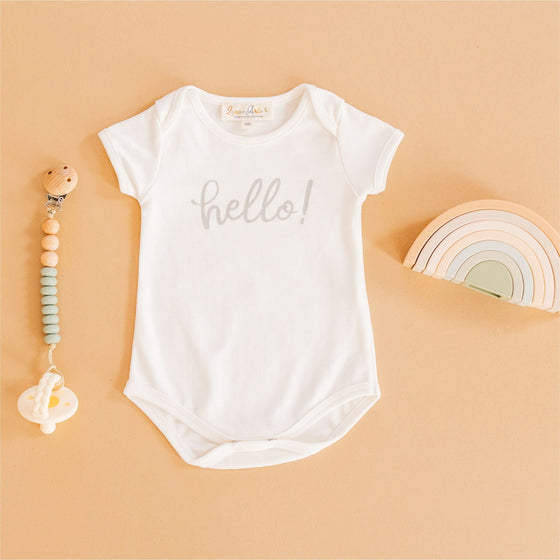 Hello! Bodysuit - Silver by Luna and Arlo - Magnolia BabyBodysuit