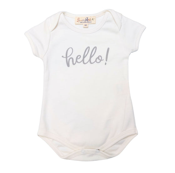 Hello! Bodysuit - Silver by Luna and Arlo - Magnolia BabyBodysuit