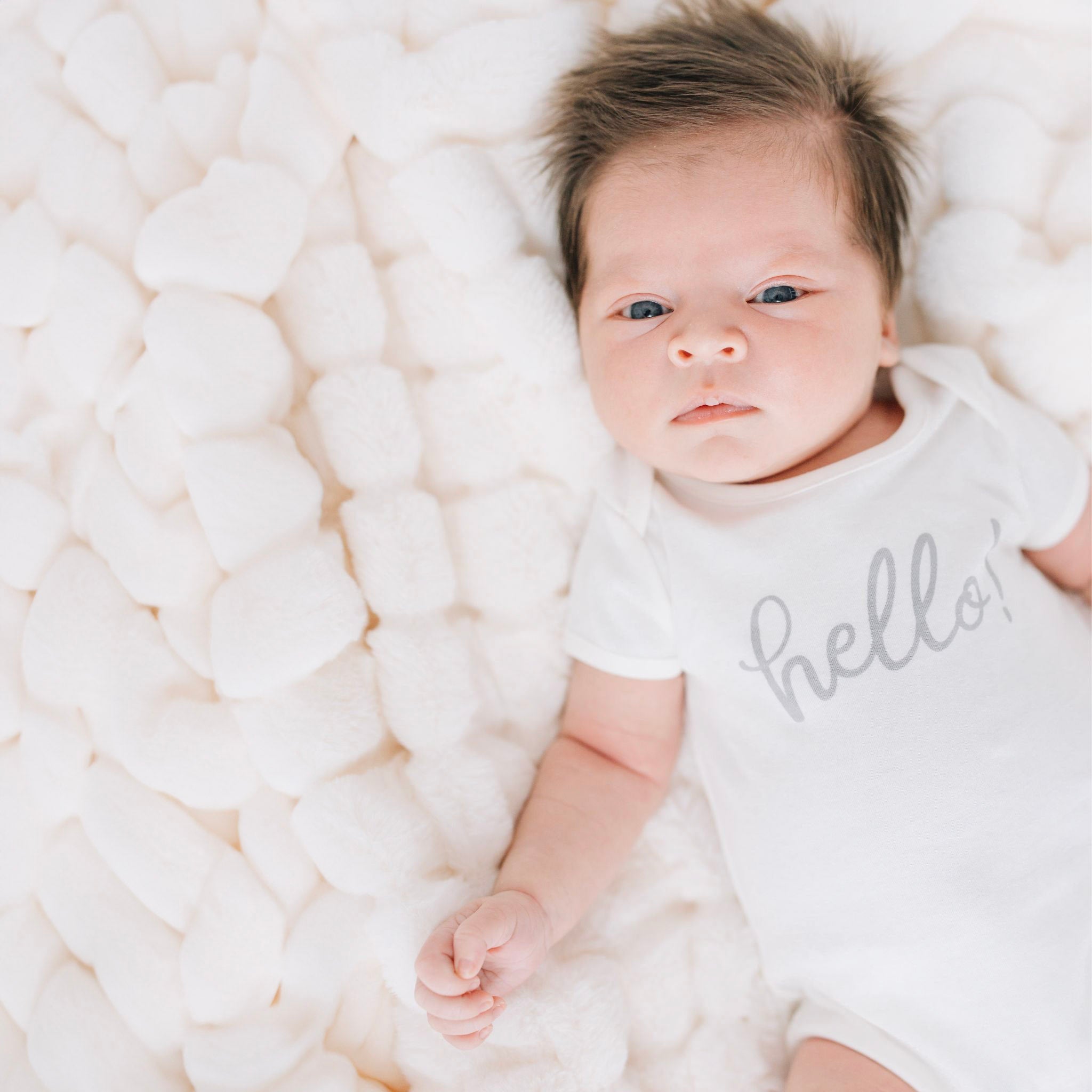 Hello! Bodysuit - Silver by Luna and Arlo - Magnolia BabyBodysuit