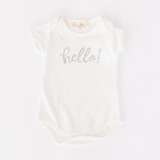 Hello! Bodysuit - Silver by Luna and Arlo - Magnolia BabyBodysuit