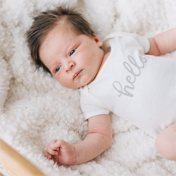 Hello! Bodysuit - Silver by Luna and Arlo - Magnolia BabyBodysuit