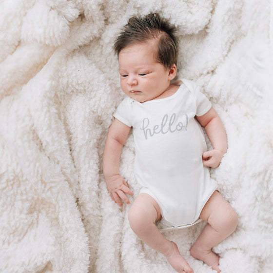 Hello! Bodysuit - Silver by Luna and Arlo - Magnolia BabyBodysuit