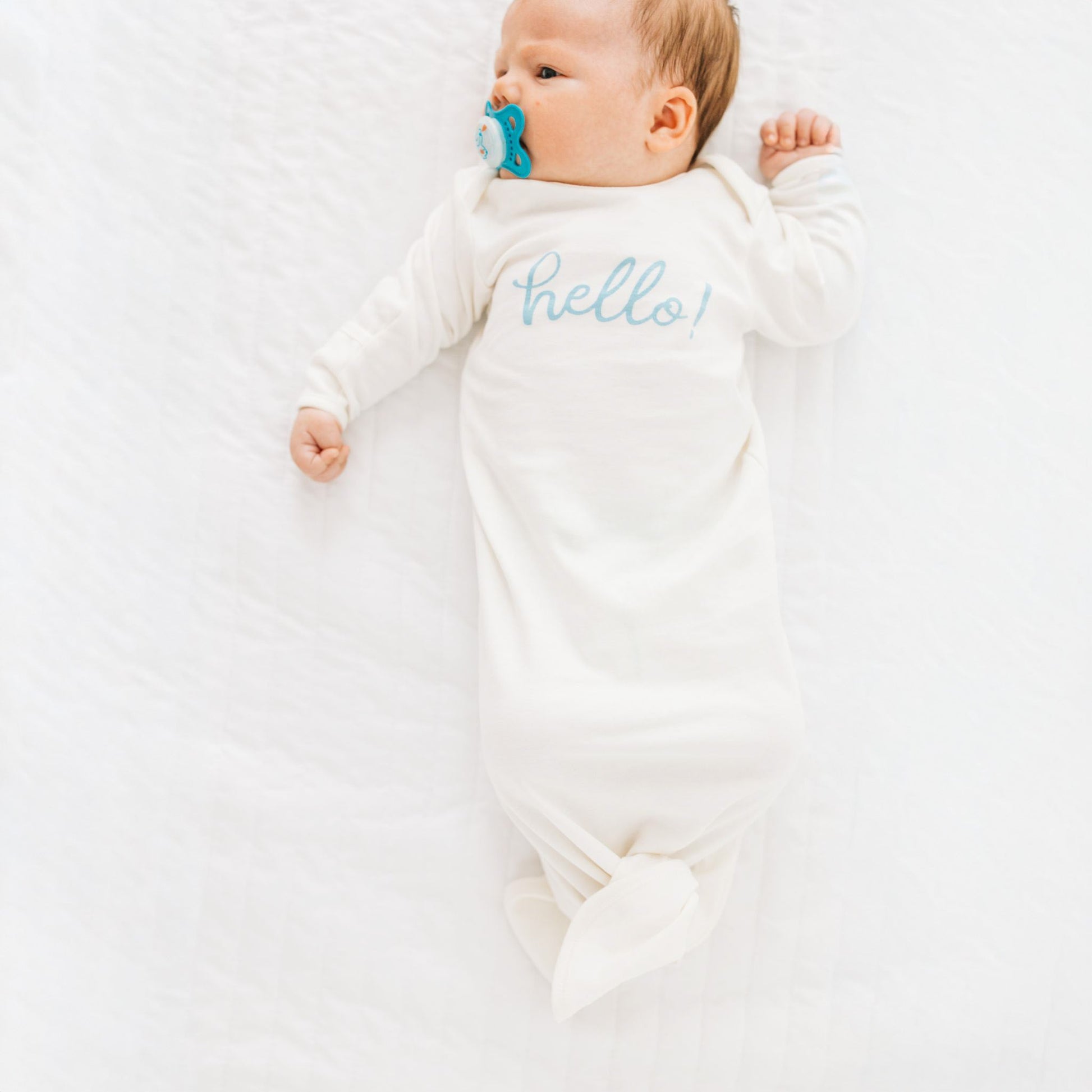 Hello! Knot Gown - Blue by Luna and Arlo - Magnolia BabyGown
