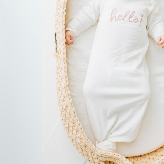 Hello! Knot Gown - Dusty Rose by Luna and Arlo - Magnolia BabyGown