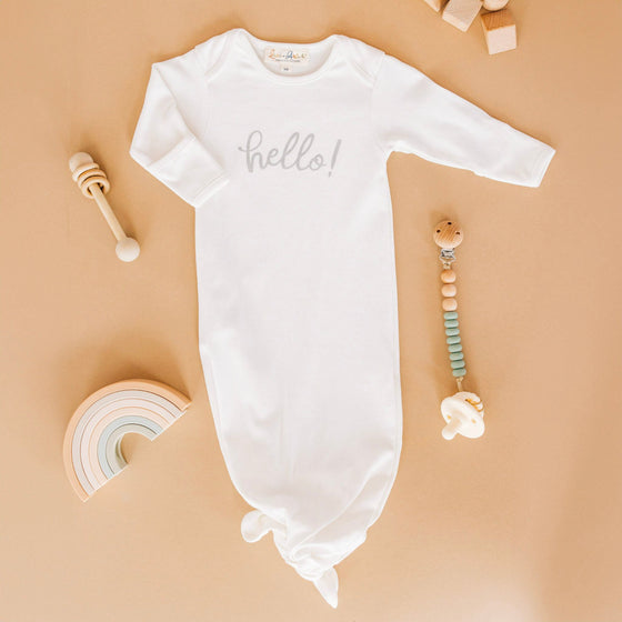 Hello! Knot Gown - Silver by Luna and Arlo - Magnolia BabyGown
