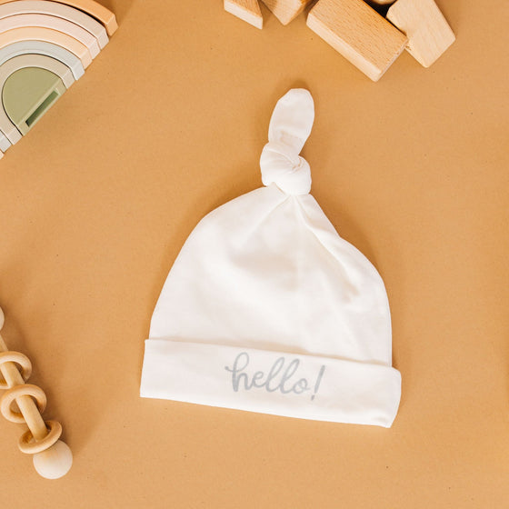 Hello! Knot Hat - Silver by Luna and Arlo - Magnolia BabyHat