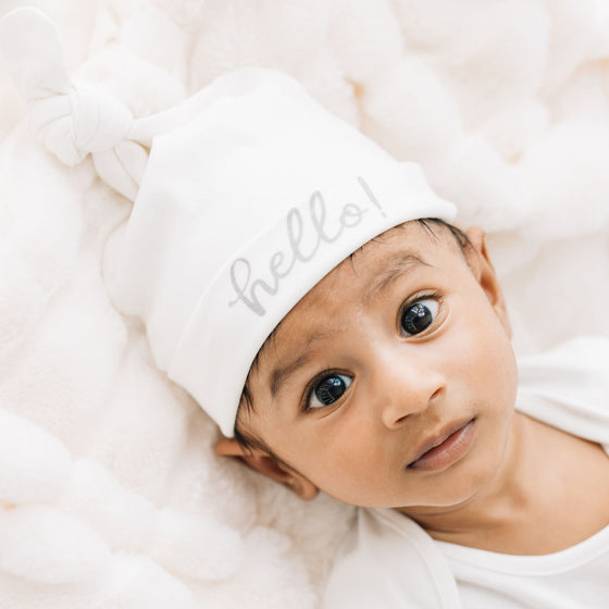Hello! Knot Hat - Silver by Luna and Arlo - Magnolia BabyHat