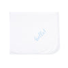 Hello! Receiving Blanket - Blue - Magnolia BabyReceiving Blanket