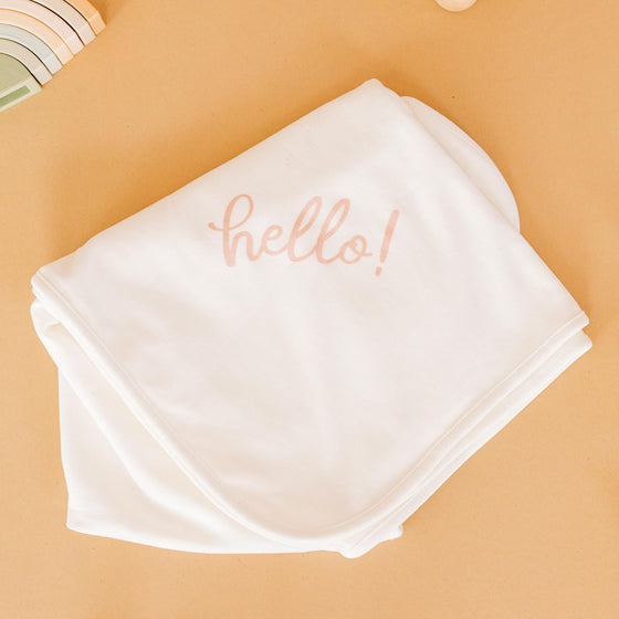 Hello! Receiving Blanket - Pink - Magnolia BabyReceiving Blanket