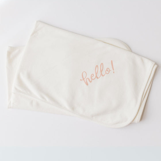 Hello! Receiving Blanket - Pink - Magnolia BabyReceiving Blanket