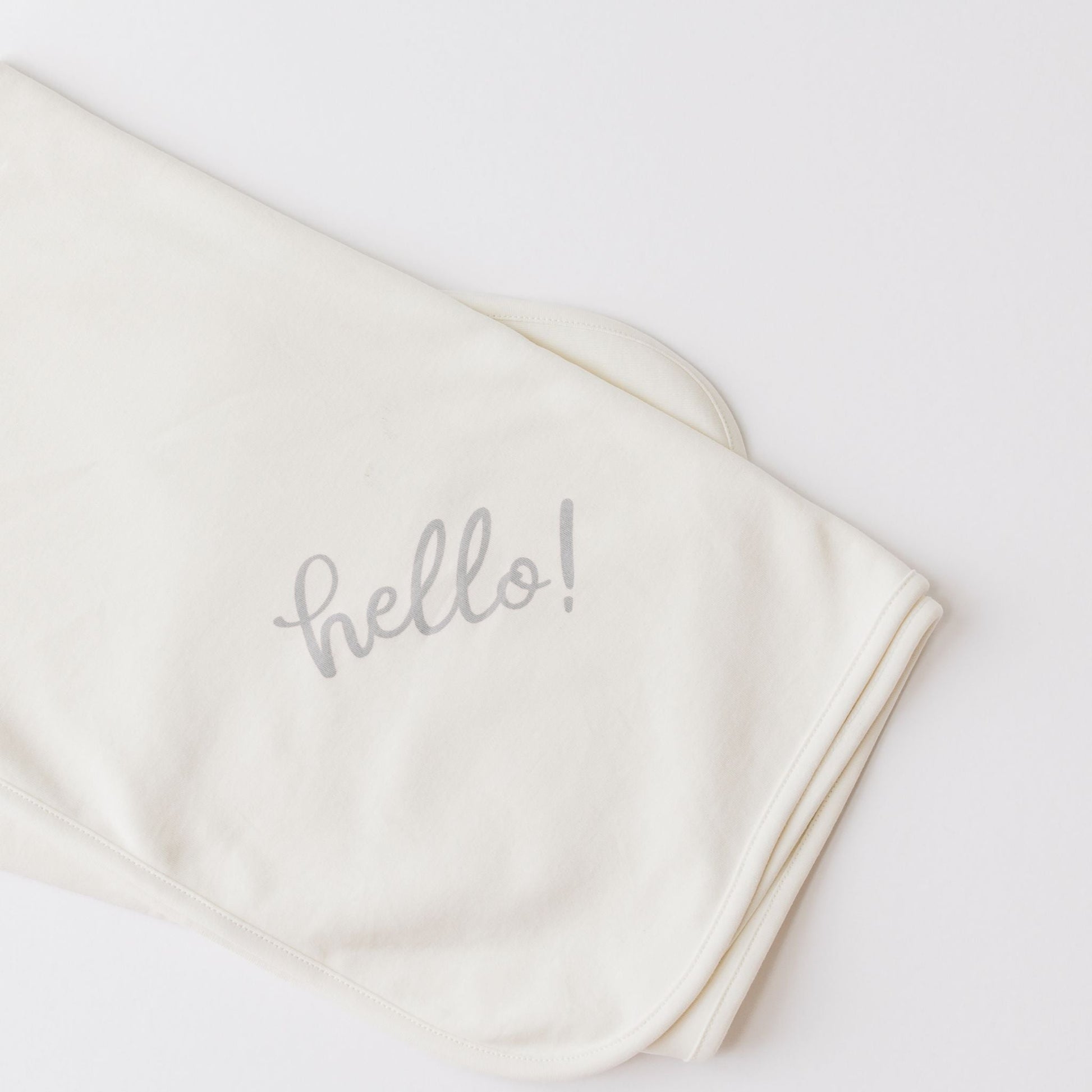 Hello! Receiving Blanket - Silver - Magnolia BabyReceiving Blanket
