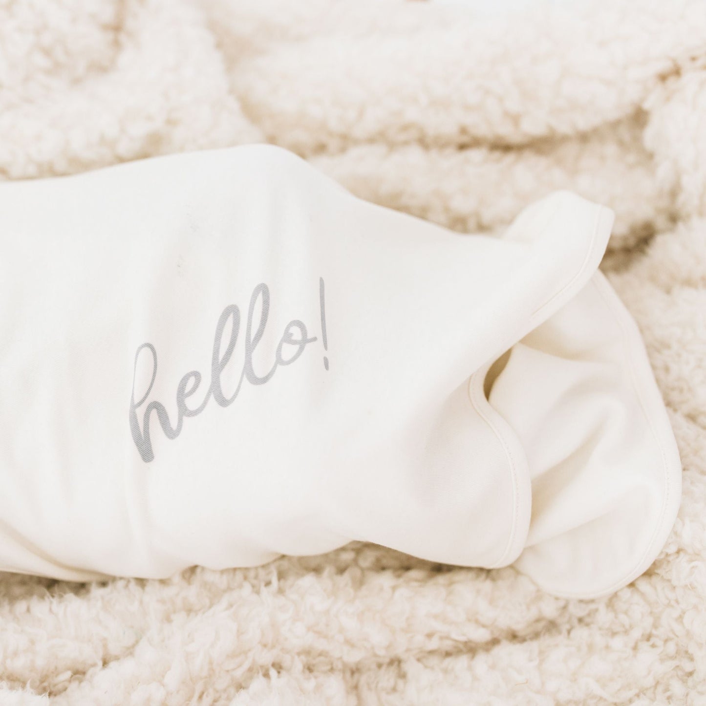 Hello! Receiving Blanket - Silver - Magnolia BabyReceiving Blanket