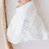 Hello! Receiving Blanket - Silver - Magnolia BabyReceiving Blanket