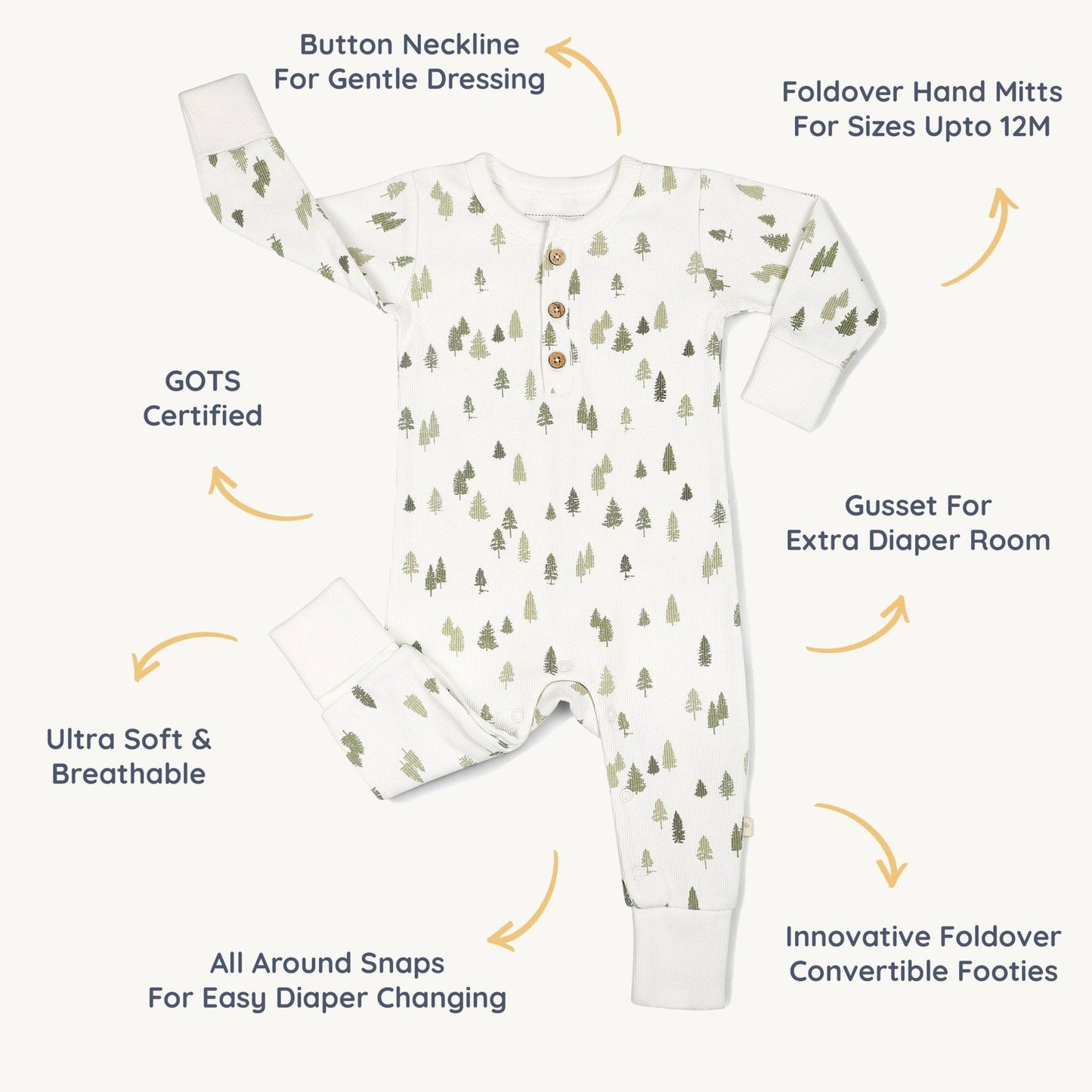 Henley Romper - Alpine - Magnolia BabyRomper
