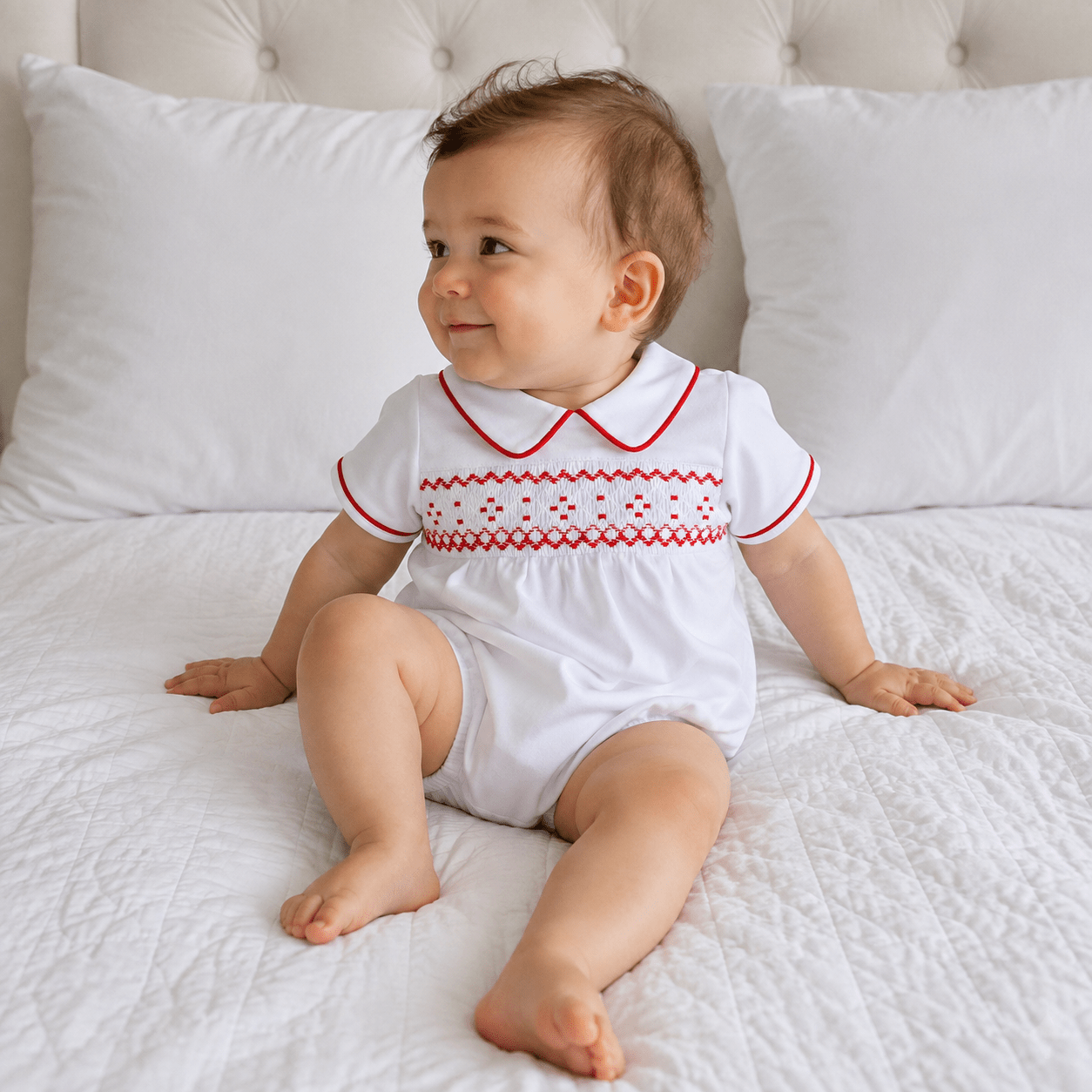 Magnolia Baby_Henry Smocked Short Sleeve Boy Bubble_1