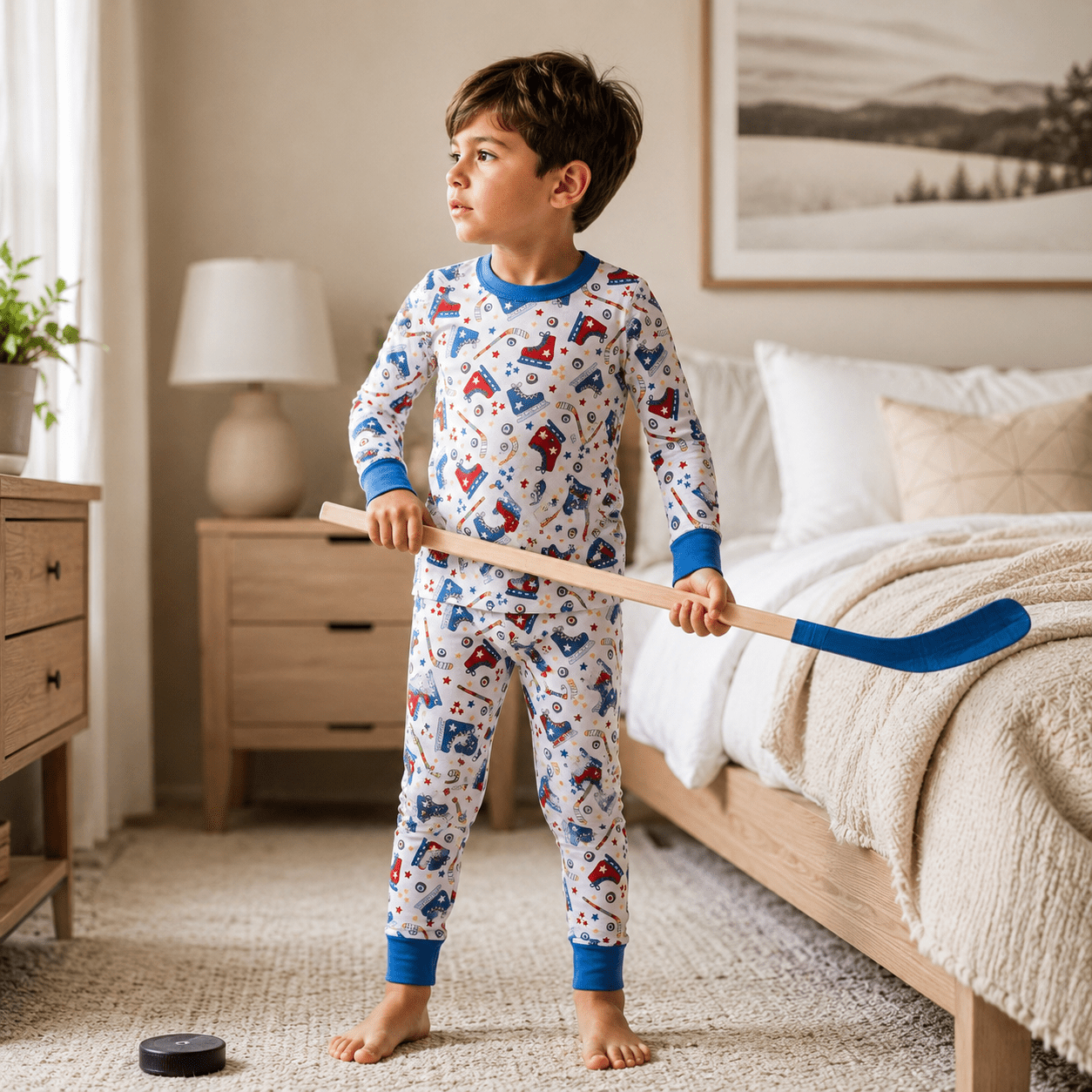 Hockey Star Long Pajamas - Magnolia BabyLong Pajamas