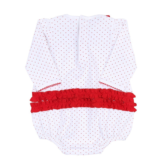 Holiday Annalise's Classics Embroidered Ruffle Bubble - Magnolia BabyBubble