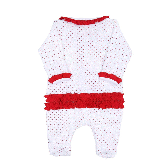 Holiday Annalise's Classics Scattered Ruffle Footie - Magnolia BabyFootie