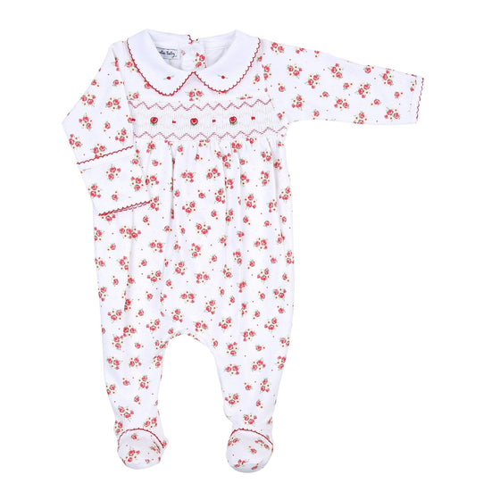 Holiday Annalise's Classics Smocked Print Footie - Magnolia BabyFootie