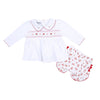 Holiday Annalise's Classics Smocked Print Ruffle Diaper Cover Set - Magnolia BabyDiaper Cover