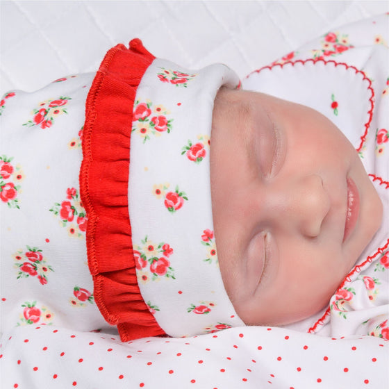 Holiday Annalise's Print Ruffle Hat - Magnolia BabyHat