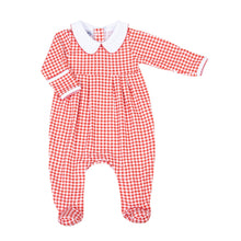  Holiday Minichecks Collared Boy Footie - Magnolia BabyFootie