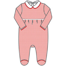  Holiday Minichecks Collared Girl Footie - Magnolia BabyFootie