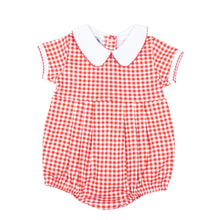  Holiday Minichecks Collared Short Sleeve Bubble - Magnolia BabyBubble