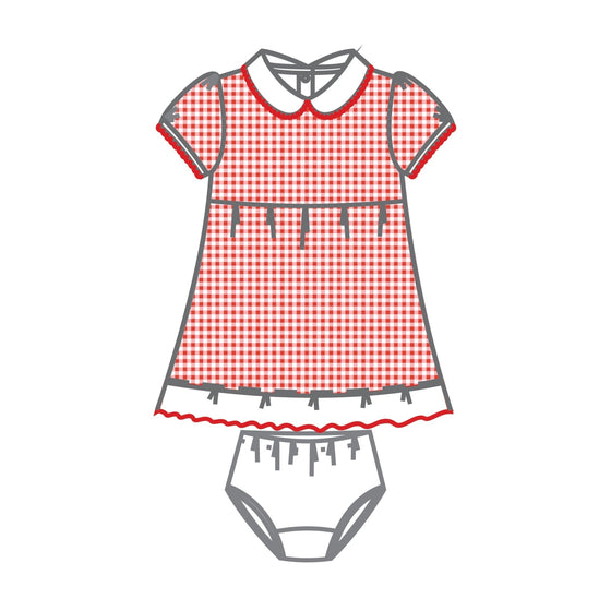 Holiday Minichecks Collared Short Sleeve Dress - Magnolia BabyDress